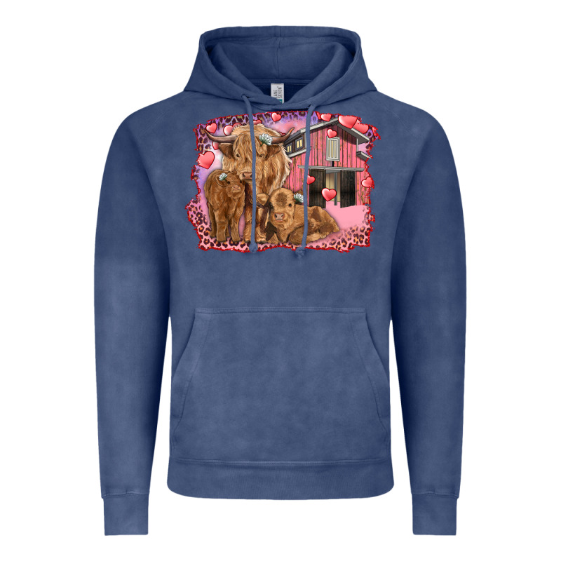 Valentine's Day Mama Cow And Baby Cows Vintage Hoodie by RanaPortraitStore | Teevron