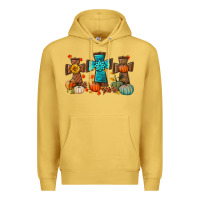 Antique Gold fall tree cross Premium Hoodie - BundleAndBundleShop