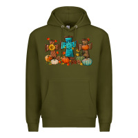 Army Green fall tree cross Premium Hoodie - BundleAndBundleShop
