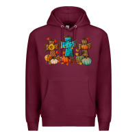 Burgundy fall tree cross Premium Hoodie - BundleAndBundleShop