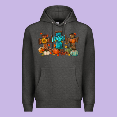 Fall Tree Cross Premium Hoodie Designed By Bundleandbundleshop