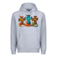 Heather Grey fall tree cross Premium Hoodie - BundleAndBundleShop