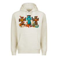 Oatmeal Heather fall tree cross Premium Hoodie - BundleAndBundleShop
