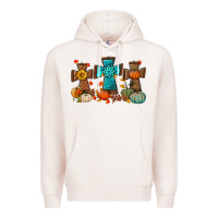 Pale Pink fall tree cross Premium Hoodie - BundleAndBundleShop