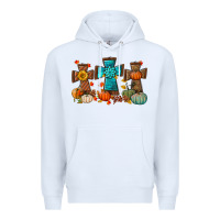 White fall tree cross Premium Hoodie - BundleAndBundleShop
