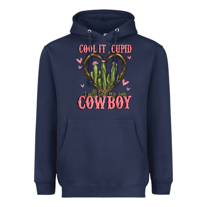 Cool It Cupid I Will Find My Own Cowboy Heavyweight Hoodie by MaliasSmallBusiness | Teevron