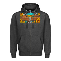 Charcoal Heather longhorn bull skull license plate Zipper Hoodie - Artiststas