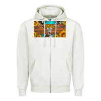 Oatmeal Heather longhorn bull skull license plate Zipper Hoodie - Artiststas