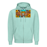 Seafoam longhorn bull skull license plate Zipper Hoodie - Artiststas