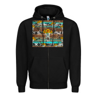Black longhorn bull skull cowhide leopard turquoise Zipper Hoodie - Artiststas