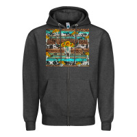 Charcoal Heather longhorn bull skull cowhide leopard turquoise Zipper Hoodie - Artiststas