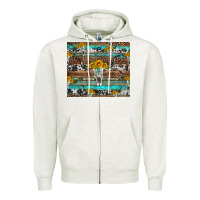 Oatmeal Heather longhorn bull skull cowhide leopard turquoise Zipper Hoodie - Artiststas