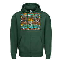 Sports Green longhorn bull skull cowhide leopard turquoise Zipper Hoodie - Artiststas