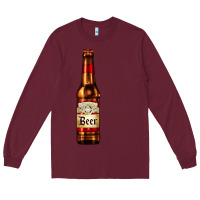 Burgundy red beer bottle Long Sleeve Tee - AdoDesignShop
