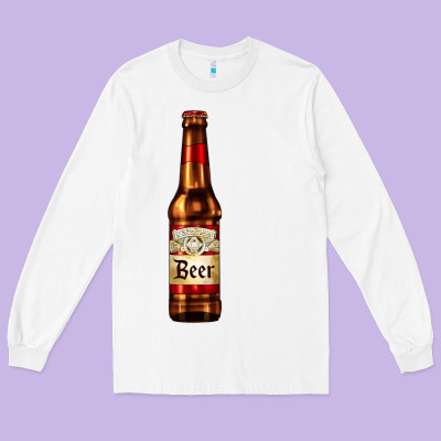 Red Beer Bottle Long Sleeve Tee Designed By Adodesignshop