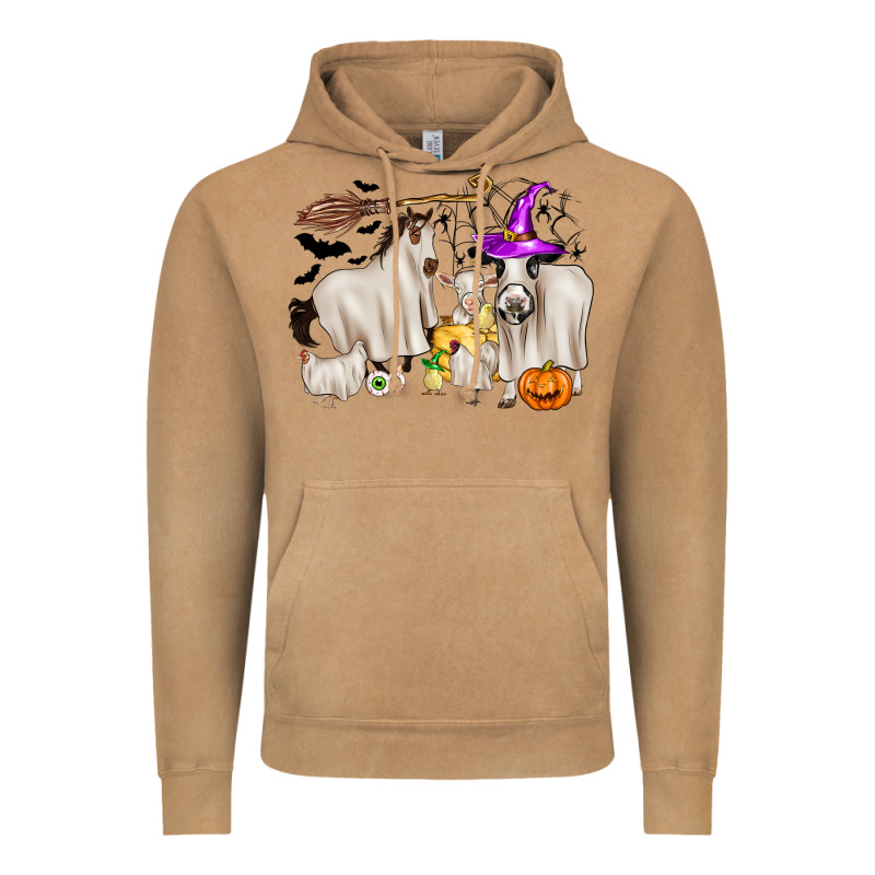 Halloween Farm Animals Vintage Hoodie by Zillion Design Studio | Teevron