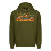 Army Green hello pumpkin season libbey glass Premium Hoodie - BundleAndBundleShop
