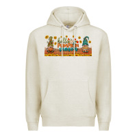Oatmeal Heather hello pumpkin season libbey glass Premium Hoodie - BundleAndBundleShop