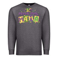 Charcoal Heather mardi gras mama Premium Sweatshirt - MaliasSmallBusiness