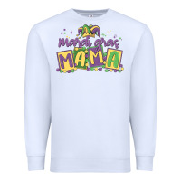 White mardi gras mama Premium Sweatshirt - MaliasSmallBusiness