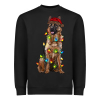 Black christmas german shepherd Heavyweight Sweatshirt - RanaPortraitStore