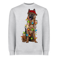 Heather Grey christmas german shepherd Heavyweight Sweatshirt - RanaPortraitStore