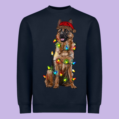 Christmas German Shepherd Heavyweight Sweatshirt Designed By Ranaportraitstore