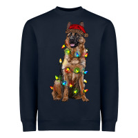 Navy christmas german shepherd Heavyweight Sweatshirt - RanaPortraitStore