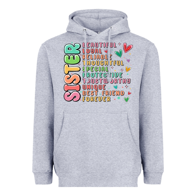 Sister Beautiful Loyal Reliable Heavyweight Hoodie by MaliasSmallBusiness | Teevron