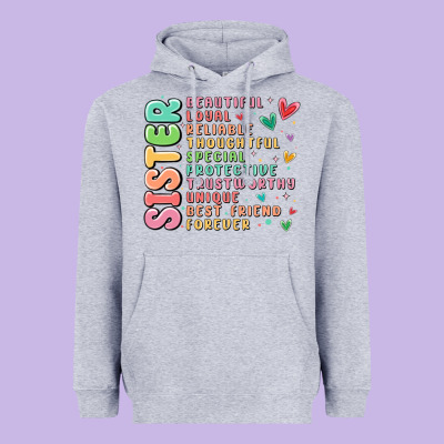 Sister Beautiful Loyal Reliable Heavyweight Hoodie Designed By Maliassmallbusiness