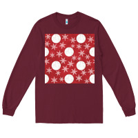 Burgundy christmas snow flakes seamless pattern Long Sleeve Tee - BundleAndBundleShop