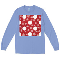 Colony Blue christmas snow flakes seamless pattern Long Sleeve Tee - BundleAndBundleShop