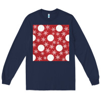 Navy christmas snow flakes seamless pattern Long Sleeve Tee - BundleAndBundleShop