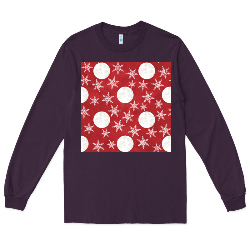 Christmas Snow Flakes Seamless Pattern Long Sleeve Tee by BundleAndBundleShop | Teevron
