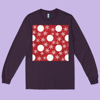 Christmas Snow Flakes Seamless Pattern Long Sleeve Tee Designed By Bundleandbundleshop