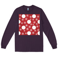 Plum christmas snow flakes seamless pattern Long Sleeve Tee - BundleAndBundleShop