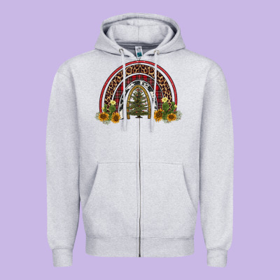 Rainbow Tree Zipper Hoodie Designed By Adodesignshop