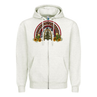 Oatmeal Heather rainbow tree Zipper Hoodie - AdoDesignShop