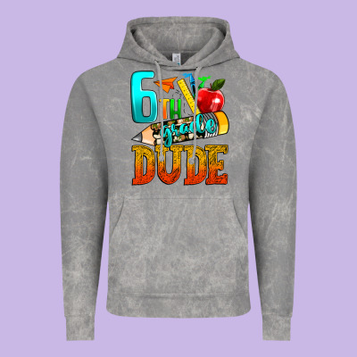 6th Grade Dude Vintage Hoodie Designed By Texasbilliewilder