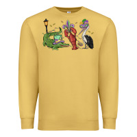Antique Gold mardi gras alligator crawfish pelican Premium Sweatshirt - MaliasSmallBusiness