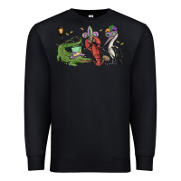 Black mardi gras alligator crawfish pelican Premium Sweatshirt - MaliasSmallBusiness