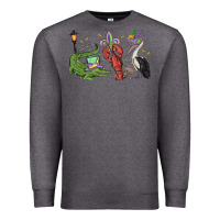 Charcoal Heather mardi gras alligator crawfish pelican Premium Sweatshirt - MaliasSmallBusiness