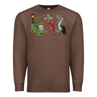 Chestnut mardi gras alligator crawfish pelican Premium Sweatshirt - MaliasSmallBusiness