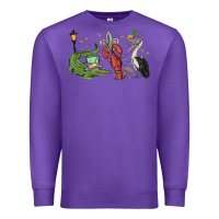 Purple mardi gras alligator crawfish pelican Premium Sweatshirt - MaliasSmallBusiness