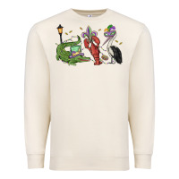 Sandshell mardi gras alligator crawfish pelican Premium Sweatshirt - MaliasSmallBusiness