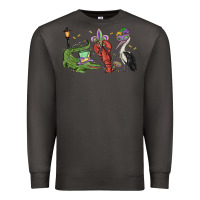 Smoke mardi gras alligator crawfish pelican Premium Sweatshirt - MaliasSmallBusiness
