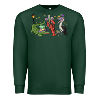 Sports Green mardi gras alligator crawfish pelican Premium Sweatshirt - MaliasSmallBusiness
