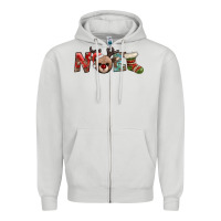 Dove Grey noel with sock and reindeer Zipper Hoodie - AdoDesignShop