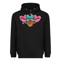 Black western cow and heart Heavyweight Hoodie - MaliasSmallBusiness