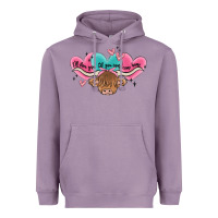 Lavender western cow and heart Heavyweight Hoodie - MaliasSmallBusiness